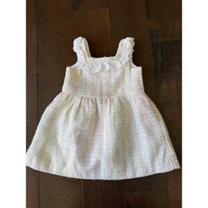 Janie and Jack Baby Girls Tweed Dress with Lace Collar 12-18 months sleeveless